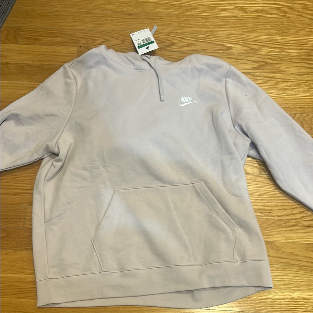 Nike Gray Crewneck Sweater with Ribbed Details